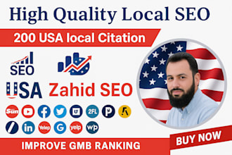 build 200 plus high quality local citations and business listings in the USA