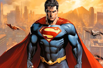 do comic book illustration, marvel comic superhero character graphic novel cover