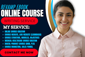 revamp ebook online course content, digital coaching program,ppt course creation