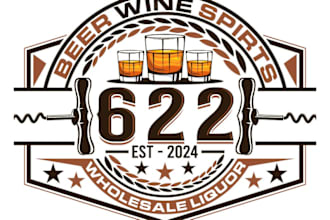 design luxury beer, wine logo