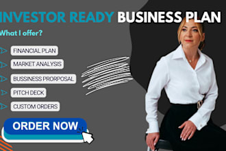 create business plan for startup, pitch deck and financial model