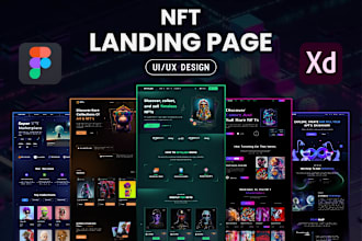 design nft, crypto, blockchain landing page UI UX design using figma