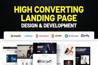 design a custom landing page webflow, shopify, squarespace