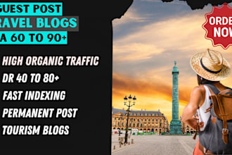 do guest posts on high da 60 to 90 travel and tourism blogs