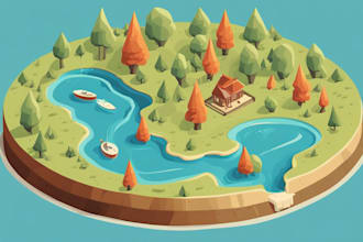 draw a unique vector or isometric map