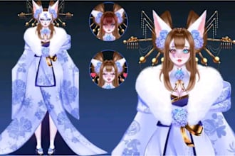 draw live2d vtuber anime character model illustration and rigging for streaming