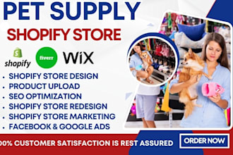 design 7 figure pet shopify store, pet food, pet supply pet accessories store