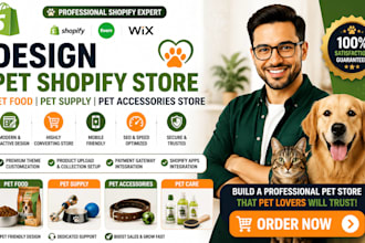 design pet website pet shopify store pet food pet supply pet accessories store
