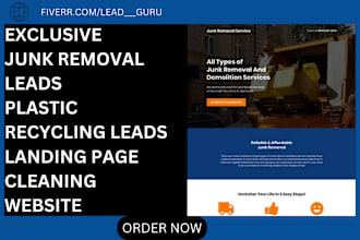generate junk removal leads plastic recycling leads cleaning lead landing page