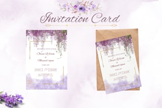 provide an invitation card  for your wedding, birthdays etc