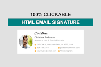 create a clickable HTML email signature for gmail etc