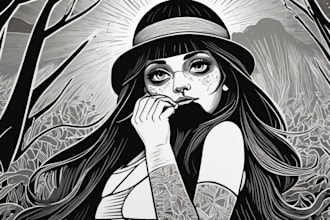 make custom portrait in linocut style