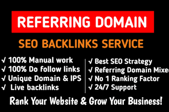 build referring domain backlinks for website ranking