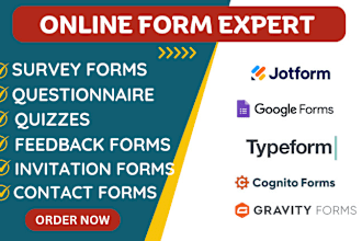 create survey, online form, quiz, on jotform, typeform, google form
