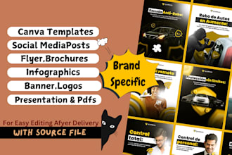 create editable social media posts and canva templates