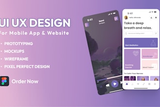 do create UI UX design for mobile app, wireframe and figma