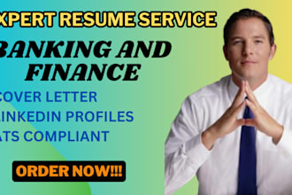 write banking and finance resume, cover letter, linkedin profile