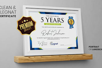 design a professional certificate, diploma or award design