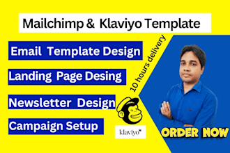design mailchimp email template, newsletter, setup email campaign