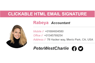 create modern and clickable HTML email signatures