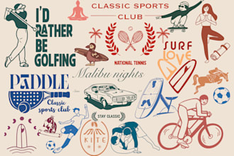 design custom vintage designs for shirt sports, hobbies, and old money style
