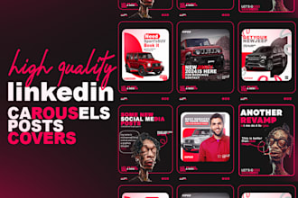 design linkedin carousels, posts and cover banners