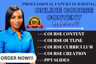 create online course content, course content curriculum