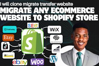 migrate squarespace wix ecwid godaddy bigcartel wordpress to shopify website SEO