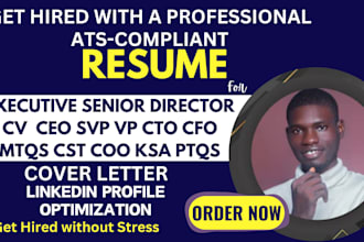 executive senior director CV, ceo svp vp cto cfo mtqs cso cto ksa ptqs resume
