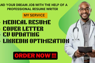 craft medical, nursing and pharmacy resume, cover letter, linkedin profile