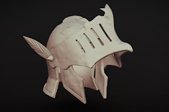 design full knight wearable armor, 3d cosplay model pepakura costume helmet mask