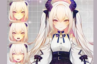 draw and design pngtuber model vtuber character anime png tuber oc vtuber model