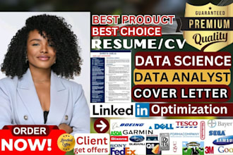 write top notch data science resume, cyber security, data analyst resume writing