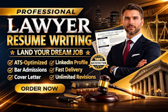 write a professional lawyer resume, student resume, cover letter, linkedin