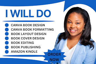 do canva book design, book formatting, layout design, book editing amazon KDP