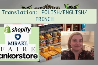 write product listing translation polish english french