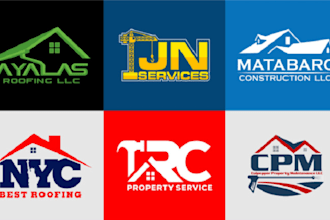 do roofing construction business logo