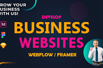 design or develop stunning website using web flow or framer