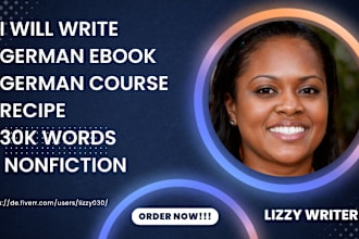 write german ebook, german course, recipe, 30k words, nonfiction