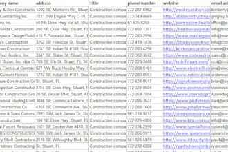 provide constructions and developers companies email lists