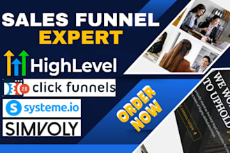 build sales funnel on gohighlevel, clickfunnels 2 0 systeme io, simvoly expert