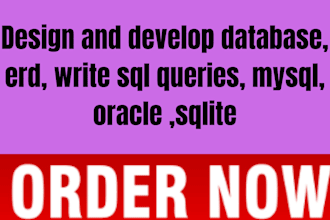 design and develop databases, erd, write sql queries