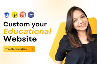 custom educational website, school, college and kindergarten