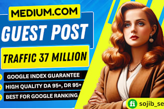 write and publish your article on medium,com with google index guarantee