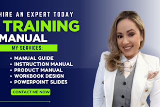 create online course content, training manual, instruction manual, user guide