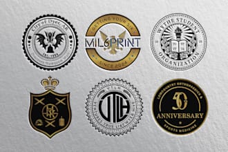 design clean badge, shield, circe, monogram, stamp, seal, emblem logo for you