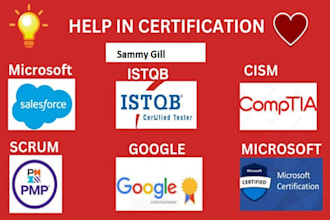 help you in microsoft salesforce scrum comptia AWS istqb pmp certifications
