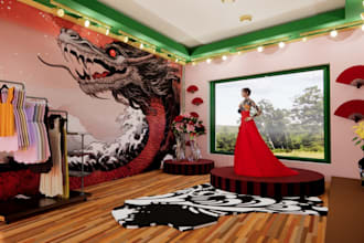 design interior restaurant, cafe, bar, with realistic rendering