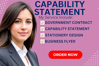 design federal government capability statement, winning capability statement