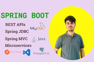 java spring boot, spring jdbc , rest apis ,mysql , spring mvc